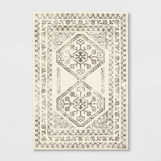7'x10' Kensington Washable Persian Style Cream Rug Cream - Threshold