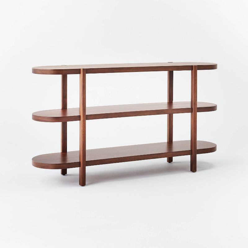 32" Portola Hills 3 Shelf Horizontal Bookcase Walnut - Threshold™ Designed With Studio Mcgee: Wood Veneer, Metal Hardware : Target