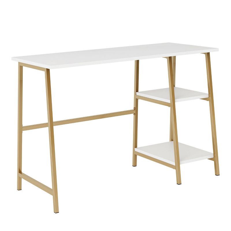 North Avenue Modern Desk With Open Shelves White - Sauder: Midcentury Style, Vanity Use, Home Office : Target