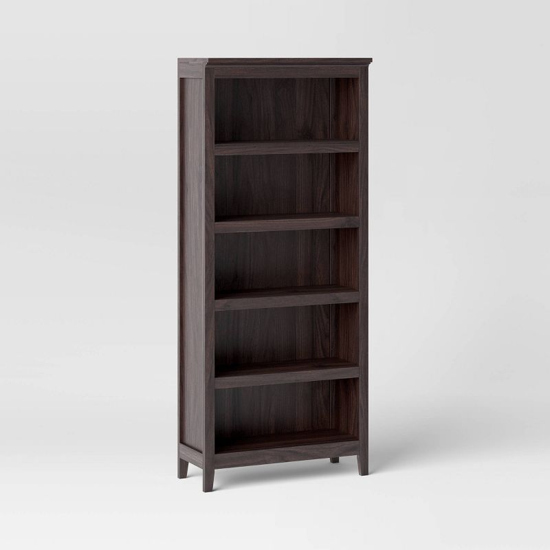 72" Carson 5 Shelf Bookcase Espresso - Threshold™: Modern Traditional Style, Laminate Surface, Includes Anchoring Hardware : Target