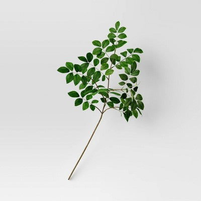 Green Leaf Stem - Faux Polyester, Indoor Decorative Plant, Spring Theme - Threshold