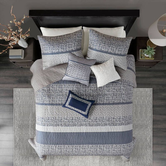 6pc King/california King Harmony Jacquard Coverlet Set - Navy : Target
