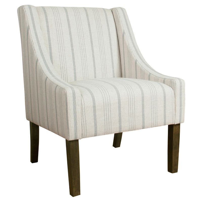 Modern Swoop Accent Armchair Dove Gray Stripe - Homepop: Bedroom Seating : Target