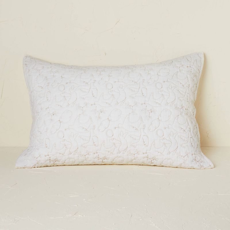 Standard Dove Stitch Quilt Sham Off-White - Opalhouse designed with Jungalow