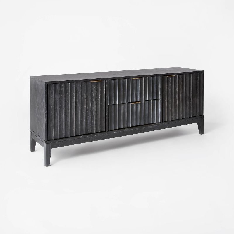 Thousand Oaks Wood Scalloped Tv Stand For Tvs Up To 60" Black - Threshold™ Designed With Studio Mcgee : Target