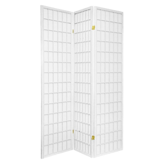 6 ft. Tall Window Pane Shoji Screen 3 Panels - Oriental Furniture