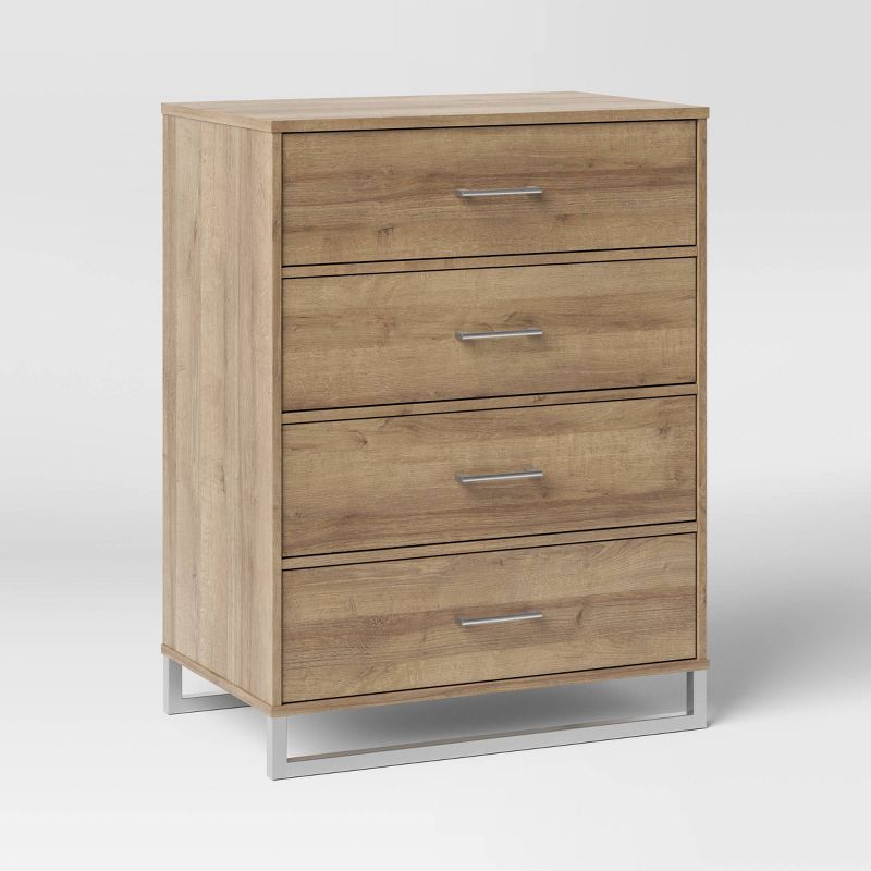 Mixed Material 4 Drawer Dresser Natural Wood - Room Essentials™: Mdf Frame, Spot Clean, Astm Compliant : Target