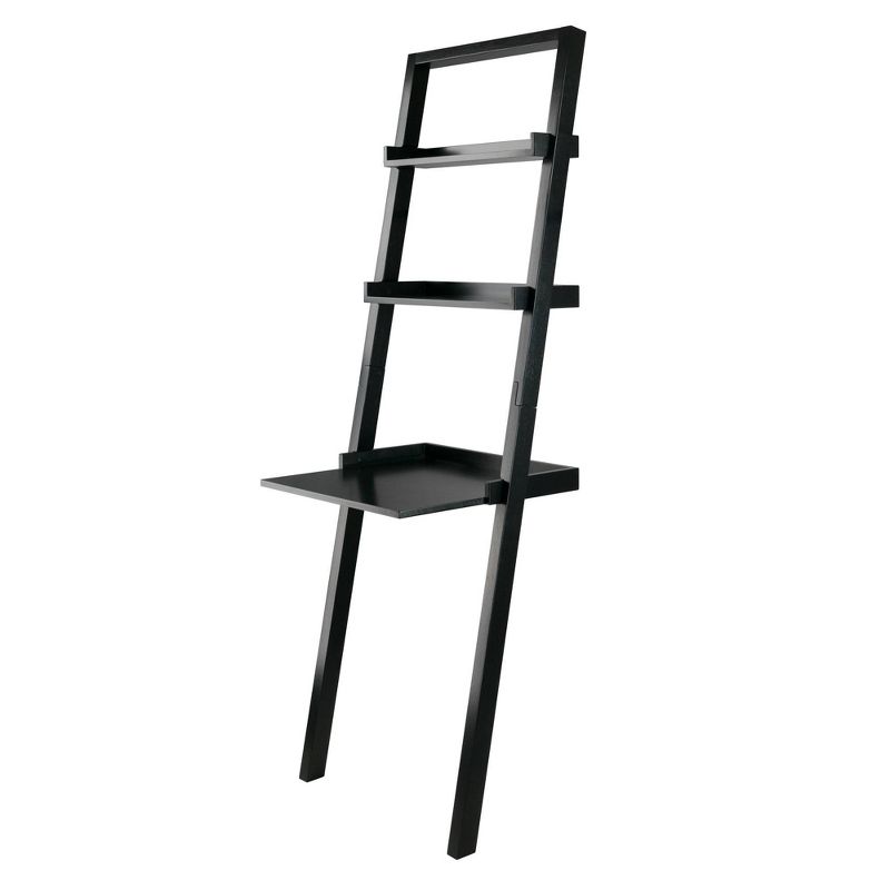 69.36" Bellamy Leaning Desk With 2 Shelves Black - Winsome: Traditional Style, Spot Clean, No Storage : Target