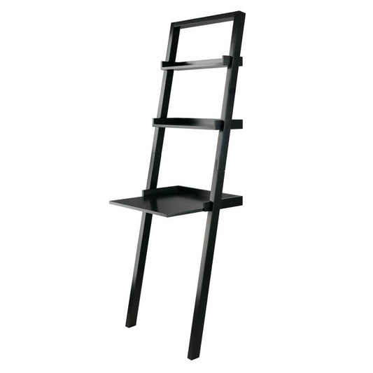 69.36" Bellamy Leaning Desk With 2 Shelves Black - Winsome: Traditional Style, Spot Clean, No Storage : Target