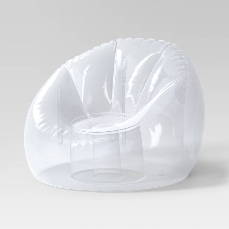 Inflatable Novelty Dorm Chair Clear - Room Essentials™: Pvc Material, Indoor Lounging, Easy To Inflate, Spot Clean, No Tools Needed : Target