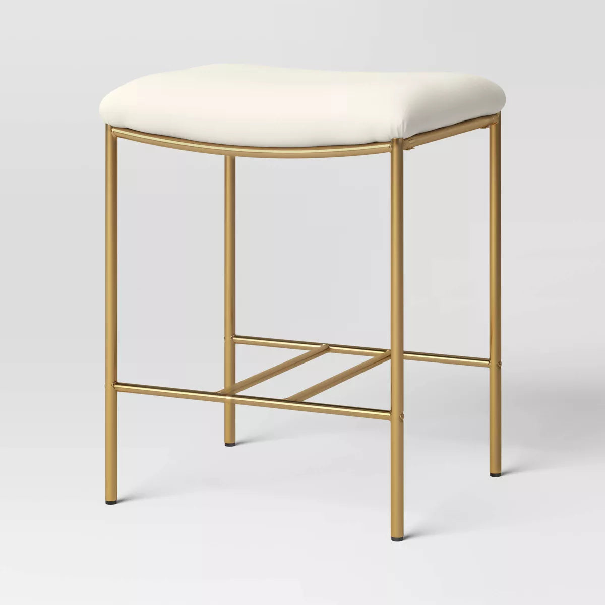 Orion Luxe Backless Counter Height Barstool: Brass Legs, Velvet Seat - Threshold