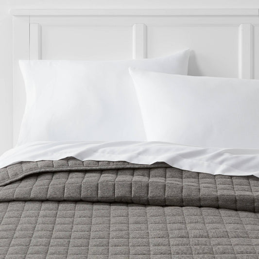 Twin/Twin Extra Long Jersey Quilt Black Heather - Room Essentials: Gender Neutral, Midweight, Knitted Fabric, 90"x66"