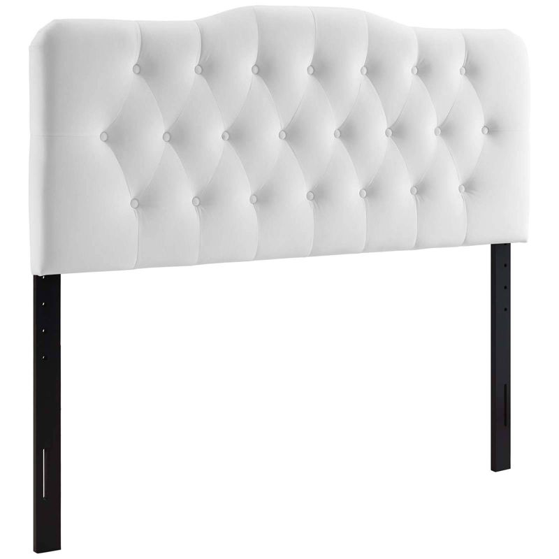 Full Annabel Diamond Tufted Performance Velvet Headboard White - Modway : Target