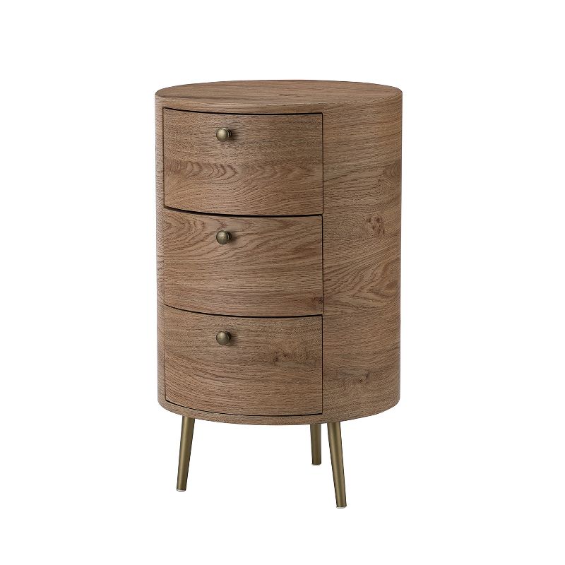 Maddalena 26'' Tall Drum 3- Drawer End Table Storage Cabinet|karat Home -gray : Target