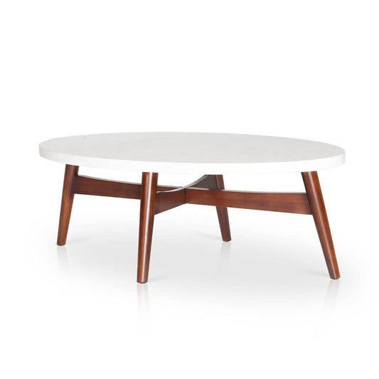 Serena Silverstone Oval Cocktail Table White - Steve Silver : Target