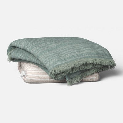 Square Patterned Chenille Woven Throw Blanket Light Green - Threshold