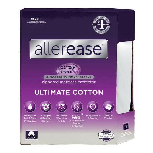 Allerease Full Ultimate Cotton Waterproof Allergen And Bedbug Barrier Zippered Mattress Protector : Target