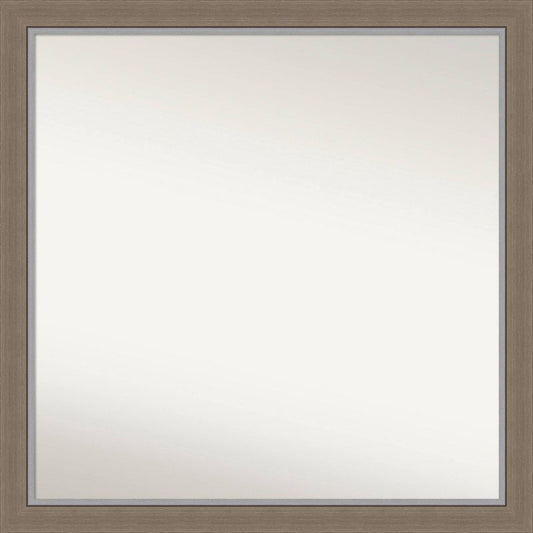 Amanti Art 29" X 29" Non-beveled Eva Brown Narrow Wall Mirror: Modern Square, Polystyrene Frame, Wall Mounted : Target
