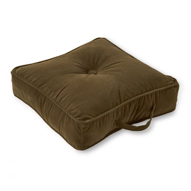 Kensington Garden Omaha Square Floor Pillow Sage Green: Corduroy, Indoor Lounge Cushion With Handle & Button Tufted : Target
