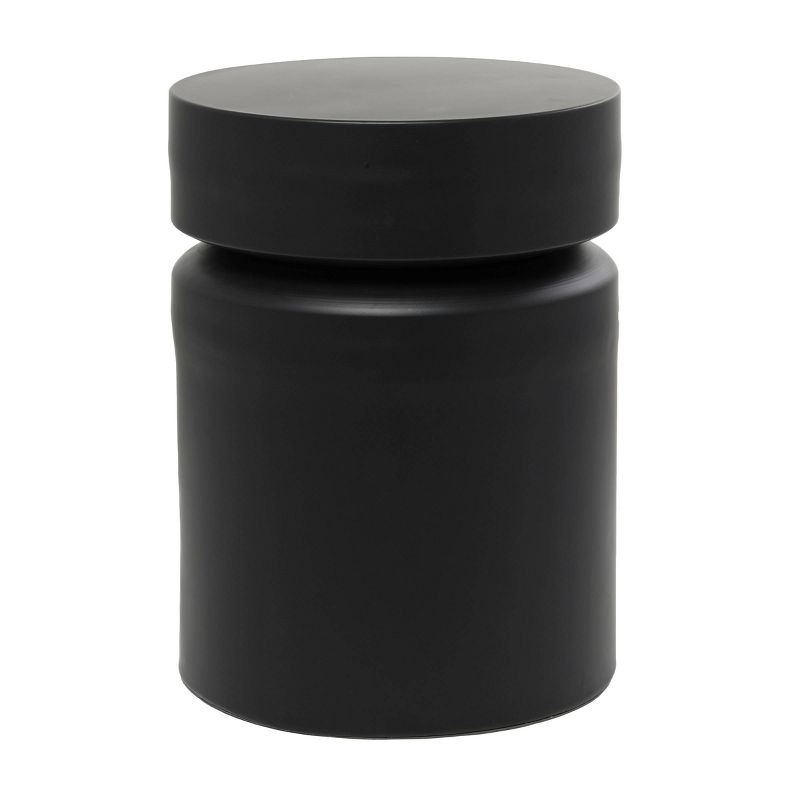 Olivia & May Metal Drum Accent Table Black