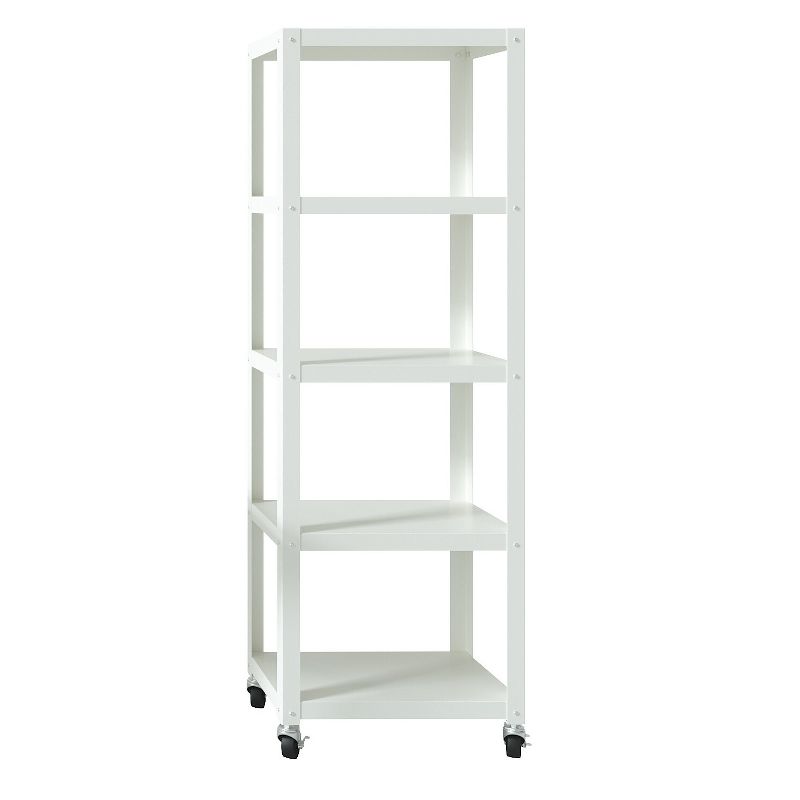 Space Solutions 72" 5 Shelf Steel Decorative Bookshelf White: Industrial Style, Metal Hardware, 72x24x14" : Target