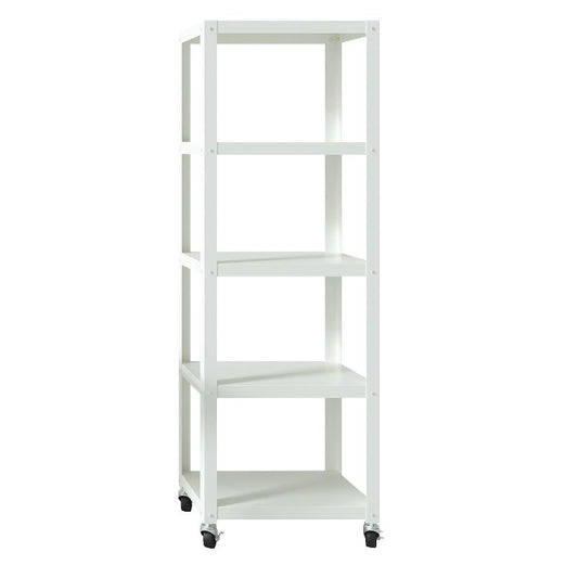 Space Solutions 72" 5 Shelf Steel Decorative Bookshelf White: Industrial Style, Metal Hardware, 72x24x14" : Target
