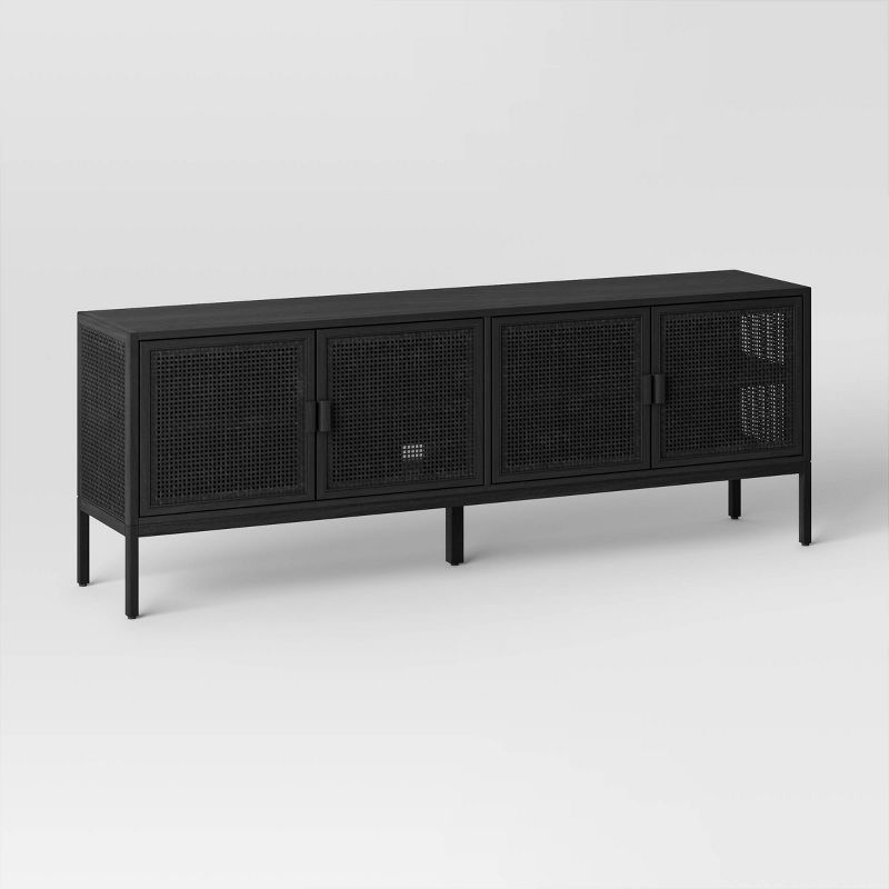 Minsmere Tv Stand For Tvs Up To 70" Black - Threshold™: Boho-chic Entertainment Center With Storage : Target