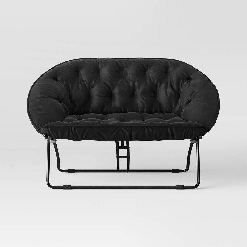 Double Dish Dorm Chair Black - Room Essentials™: Foldable, No Assembly, Modern Style, Steel Frame : Target