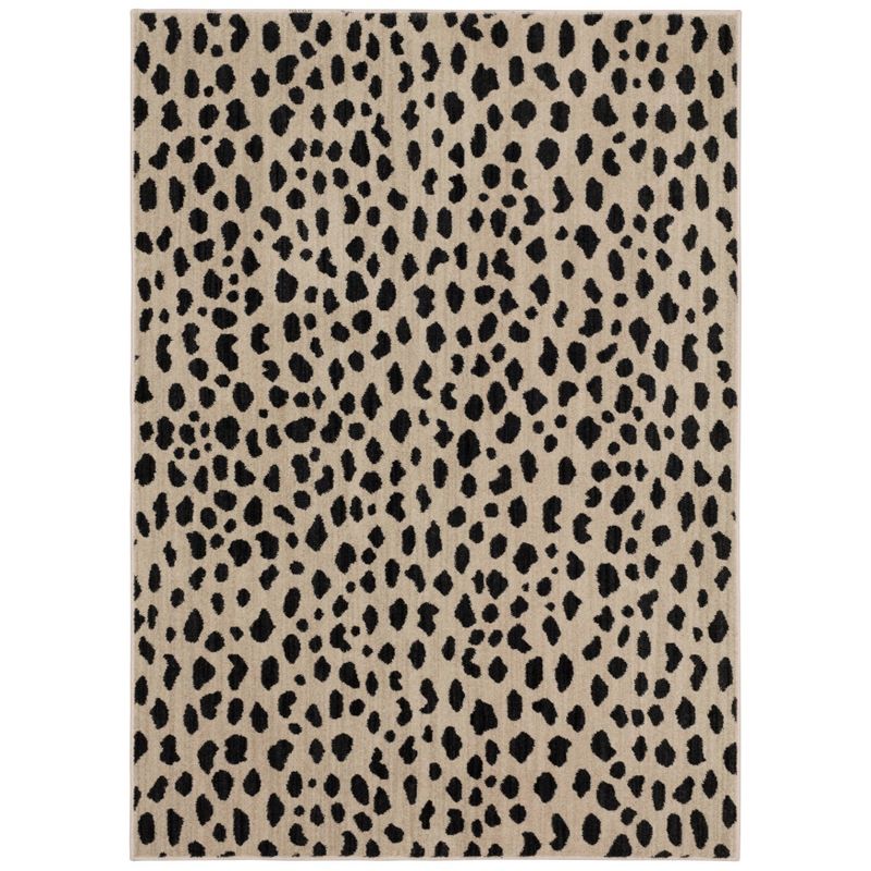 6'6"x10' Daffodil Leopard Print Woven Rug Black/White - Threshold