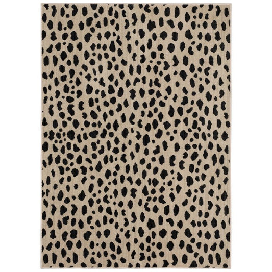 6'6"x10' Daffodil Leopard Print Woven Rug Black/White - Threshold