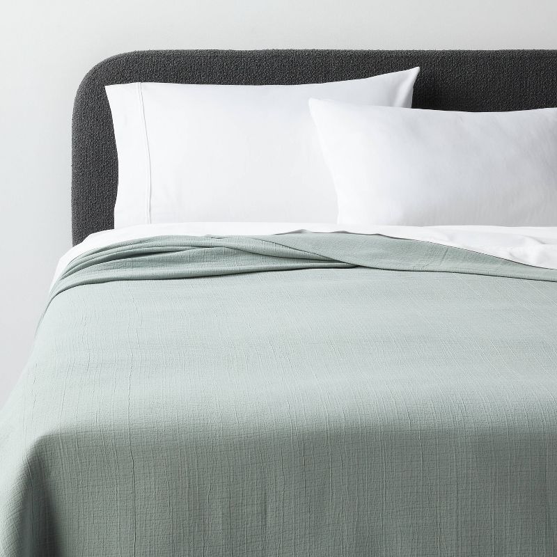 King Luxe Matelasse Coverlet Light Teal Green - Threshold