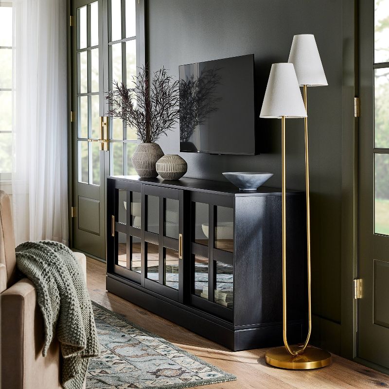 60.25"x18" 2-head Floor Lamp Brass - Threshold™ Designed With Studio Mcgee: U-shaped Stand, Push-button Switch : Target