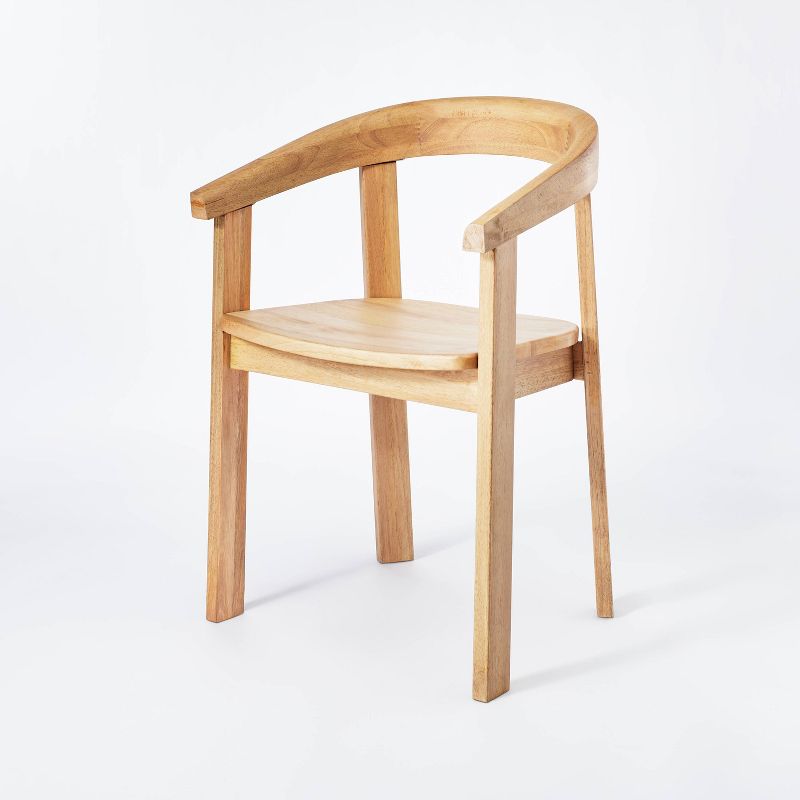Terra Solid Wood Curved Back Dining Chair Natural - Threshold™ Designed With Studio Mcgee: Rubberwood Frame, Unupholstered, 225lb Capacity : Target