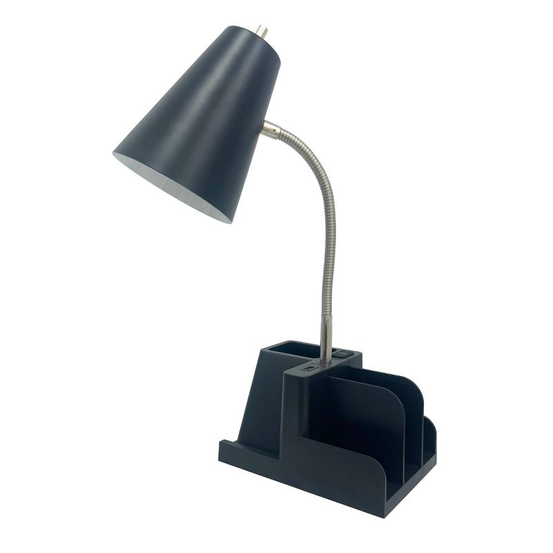Organizer Task Lamp Black - Room Essentials: Modern Desk Lamp with USB Port, No Assembly Required