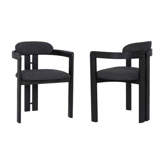 Set Of 2 Jazmin Contemporary Dining Chair Black - Armen Living : Target