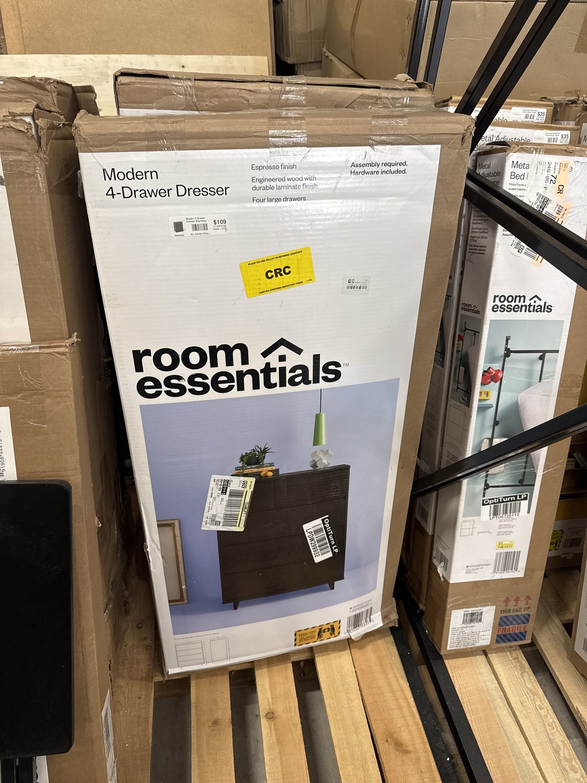 Modern 4 Drawer Dresser Espresso - Room Essentials™: Laminated, Contemporary Storage : Target