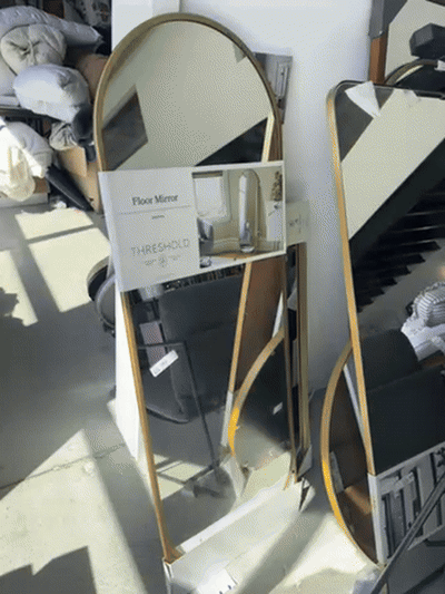 20" x 58" Full Length Floor Mirror Gold - Threshold: Modern Leaning Design, Metal Frame