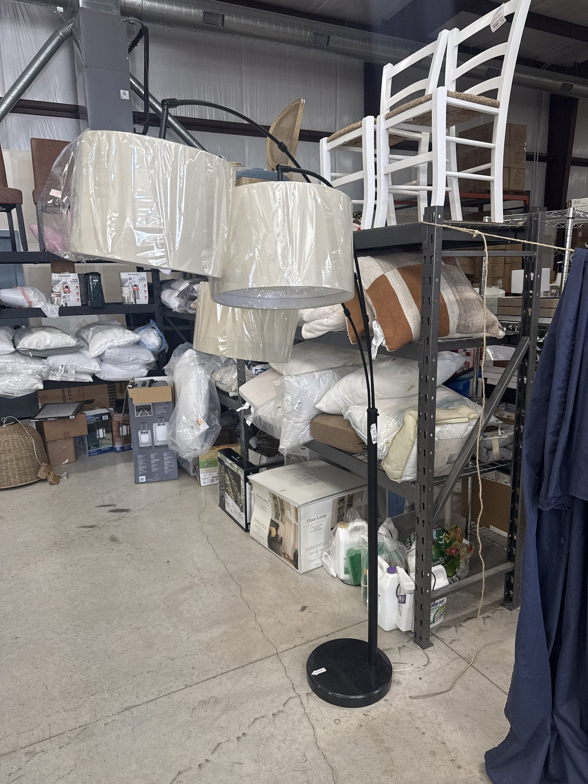 82"x56" Avenal 3-head Shaded Arc Floor Lamp Black - Threshold™: Adjustable Standing Light For Living Room : Target