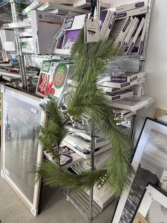 6' Faux Needle Pine and Snowberry Christmas Garland - Hearth & Hand with Magnolia