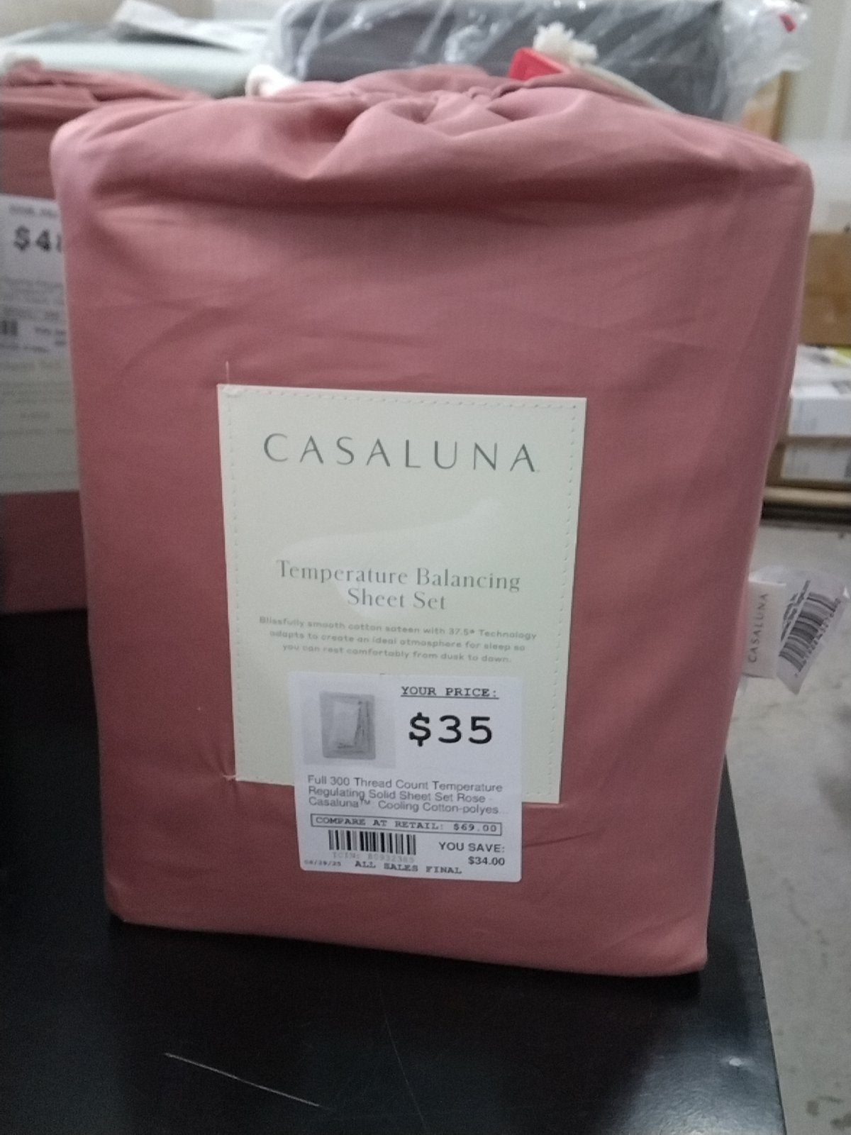 Full 300 Thread Count Temperature Regulating Solid Sheet Set Rose - Casaluna™: Cooling Cotton-polyester Blend, 4-piece Set : Target