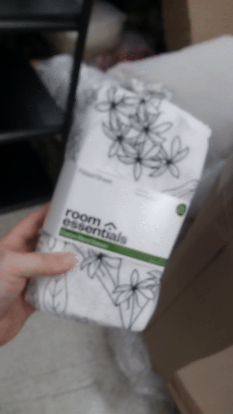 Twin/Twin XL Easy Care Cotton Blend Sateen Fitted Sheet Gray Floral - Room Essentials: 225 Thread Count, Eco-Friendly Materials