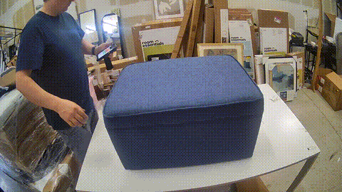 24" Storage Ottoman Blue - HomePop: Hinged Lid, Bedroom & Living Room Furniture