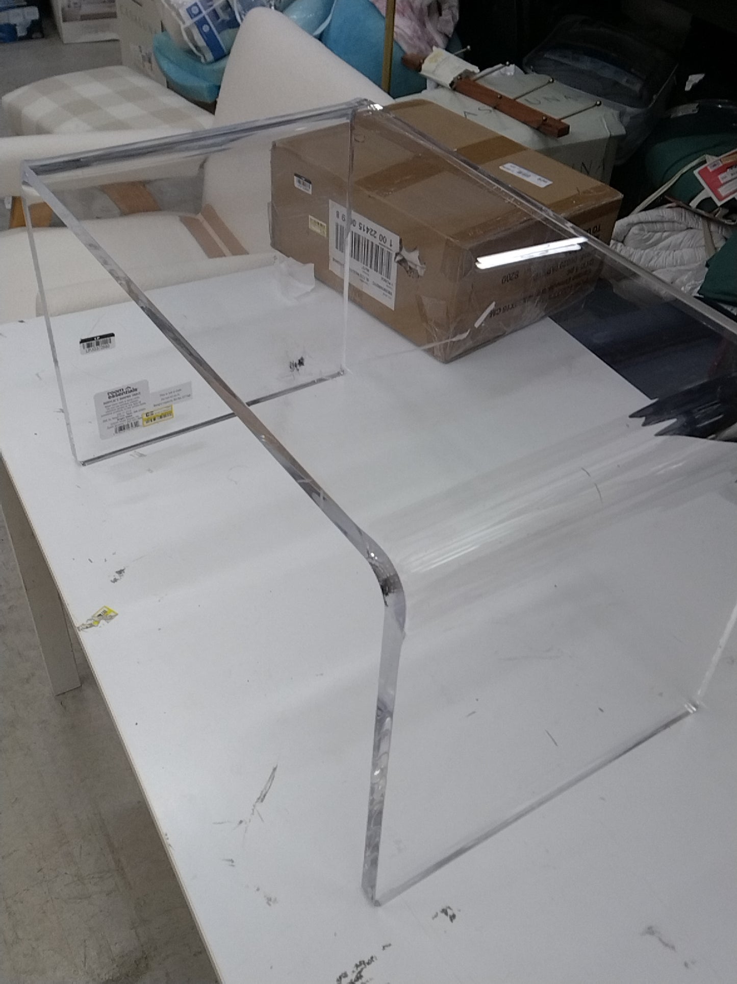 Acrylic C Shaped Side Table Clear - Room Essentials