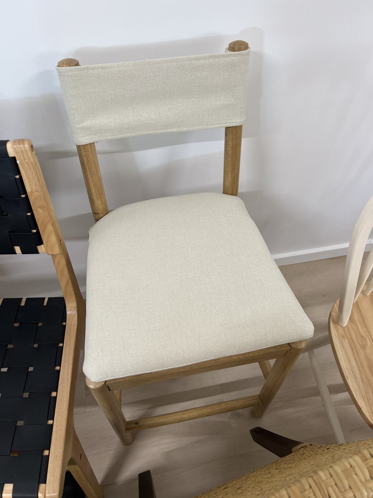 Emery Wood Counter Height Barstool With Upholstered Seat And Sling Back - Threshold™ Designed With Studio Mcgee : Target