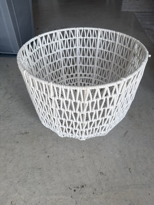 Rope Basket Cream - Threshold™: Handcrafted Polyester & Cotton, Storage For Blankets, Spot Clean, 12"x16" : Target