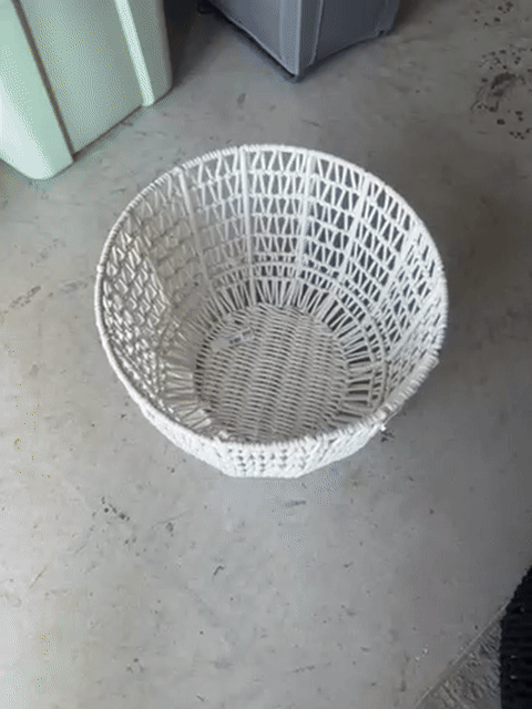Rope Basket Cream - Threshold™: Handcrafted Polyester & Cotton, Storage For Blankets, Spot Clean, 12"x16" : Target