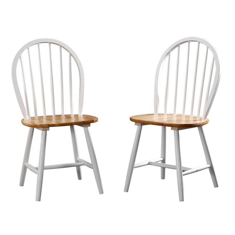 Boraam Set Of 2 Windsor Dining Chair Wood/white/natural: Kitchen Chairs, Lacquered Finish, 300lb Capacity : Target