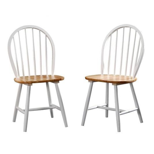 Boraam Set Of 2 Windsor Dining Chair Wood/white/natural: Kitchen Chairs, Lacquered Finish, 300lb Capacity : Target