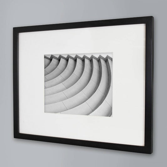 14" x 18" Matted to 8" x 10" Thin Gallery Frame Black - Threshold: Modern Style, Beveled Acid-Free Mat, MDF Composite