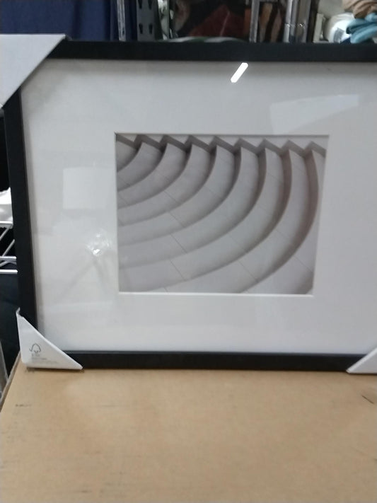 14" x 18" Matted to 8" x 10" Thin Gallery Frame Black - Threshold: Modern Style, Beveled Acid-Free Mat, MDF Composite